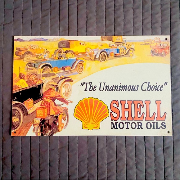 Vintage retro Shell Motor Oils “The Unanimous Choice” sign c 1995 - Picture 1 of 15